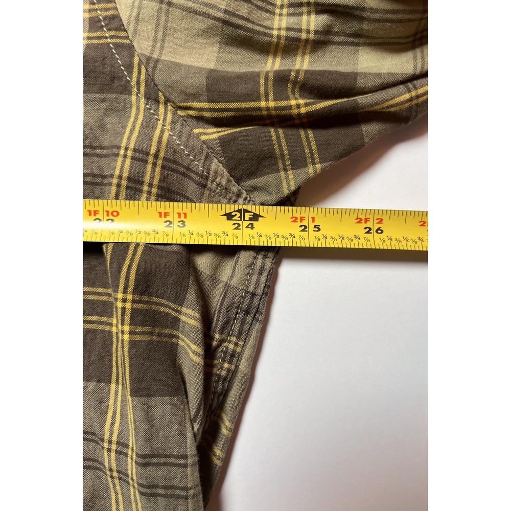 LRG Branching Out Plaid Button Down Shirt Mens Size 2XL Brown Yellow Long Sleeve - Picture 5 of 10